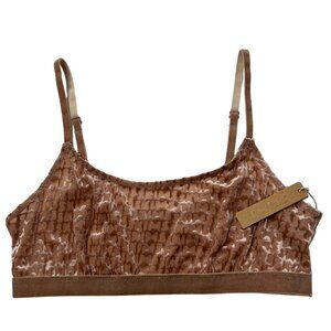 SKIMS Velvet Logo Scoop Bralette Sienna Womens Small